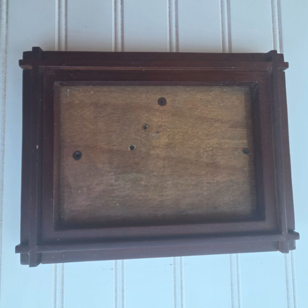 Vintage Mission Arts Crafts Wood 5x7 Picture Frame Dark Brown Wall Hanging